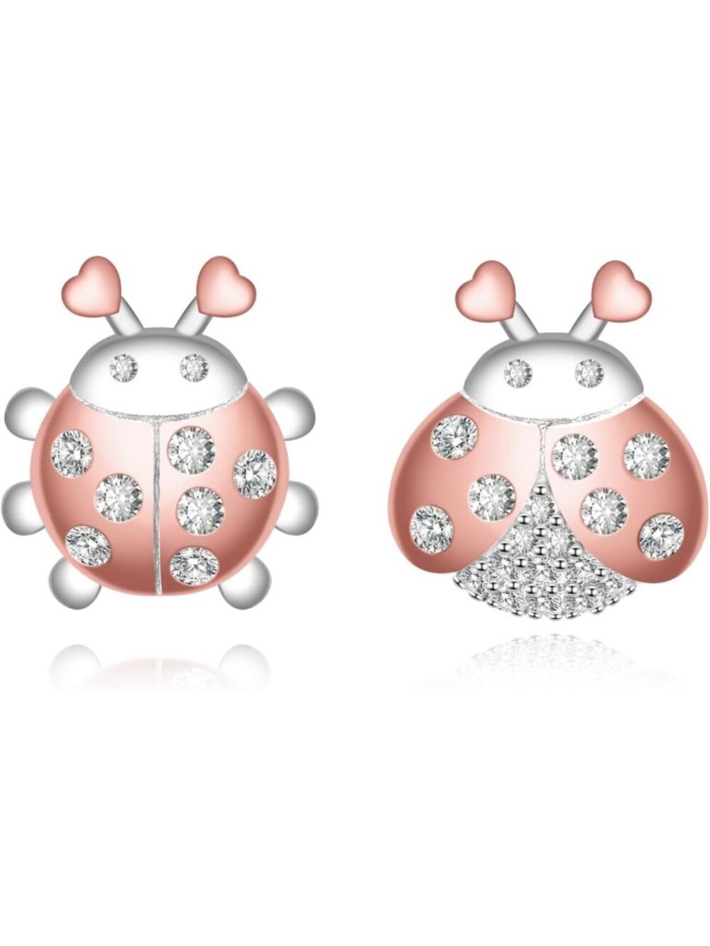Charming Ladybug Stud Earrings for Women | 925 Sterling Silver Insect Jewelry